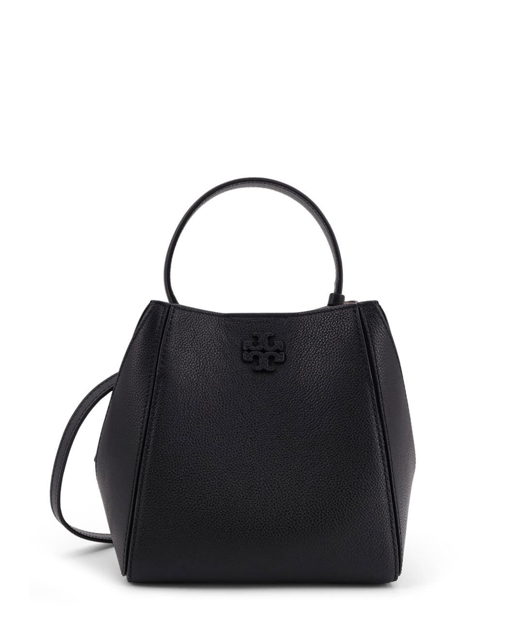 TORY BURCH Черная кожаная сумка тоут, фото 1