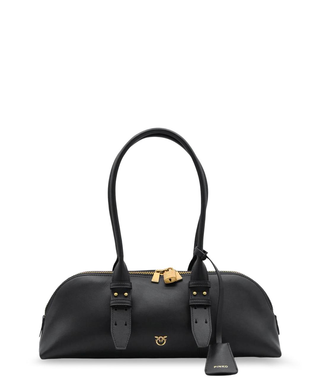 PINKO Черная кожаная сумка через плечо, фото 1