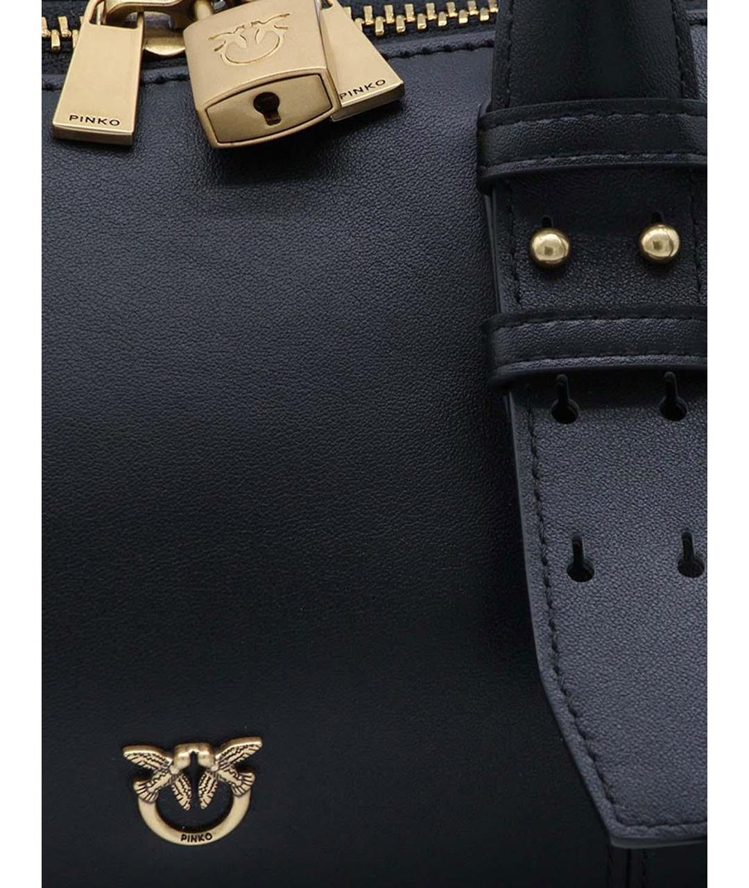 PINKO Черная кожаная сумка через плечо, фото 4