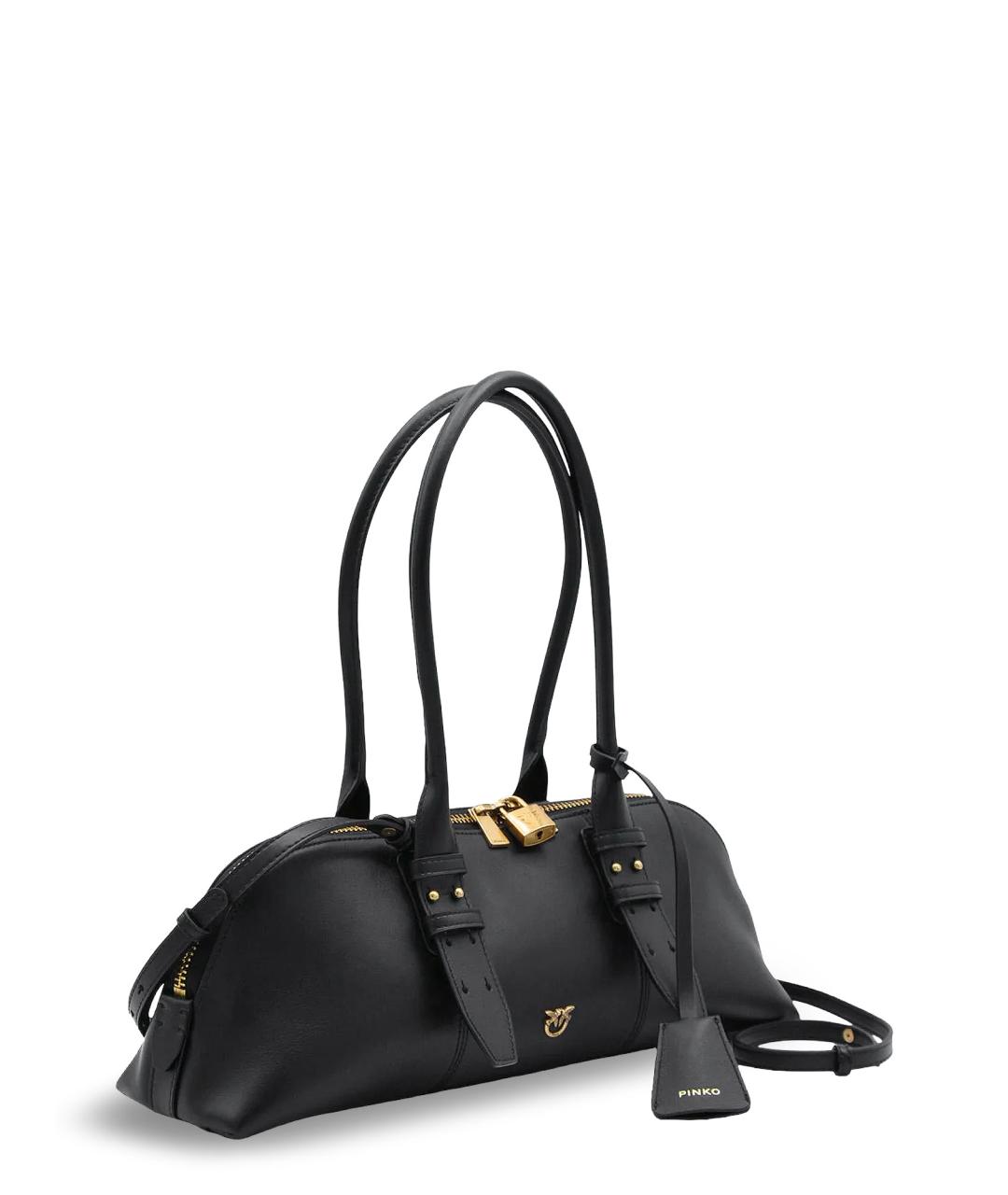 PINKO Черная кожаная сумка через плечо, фото 3