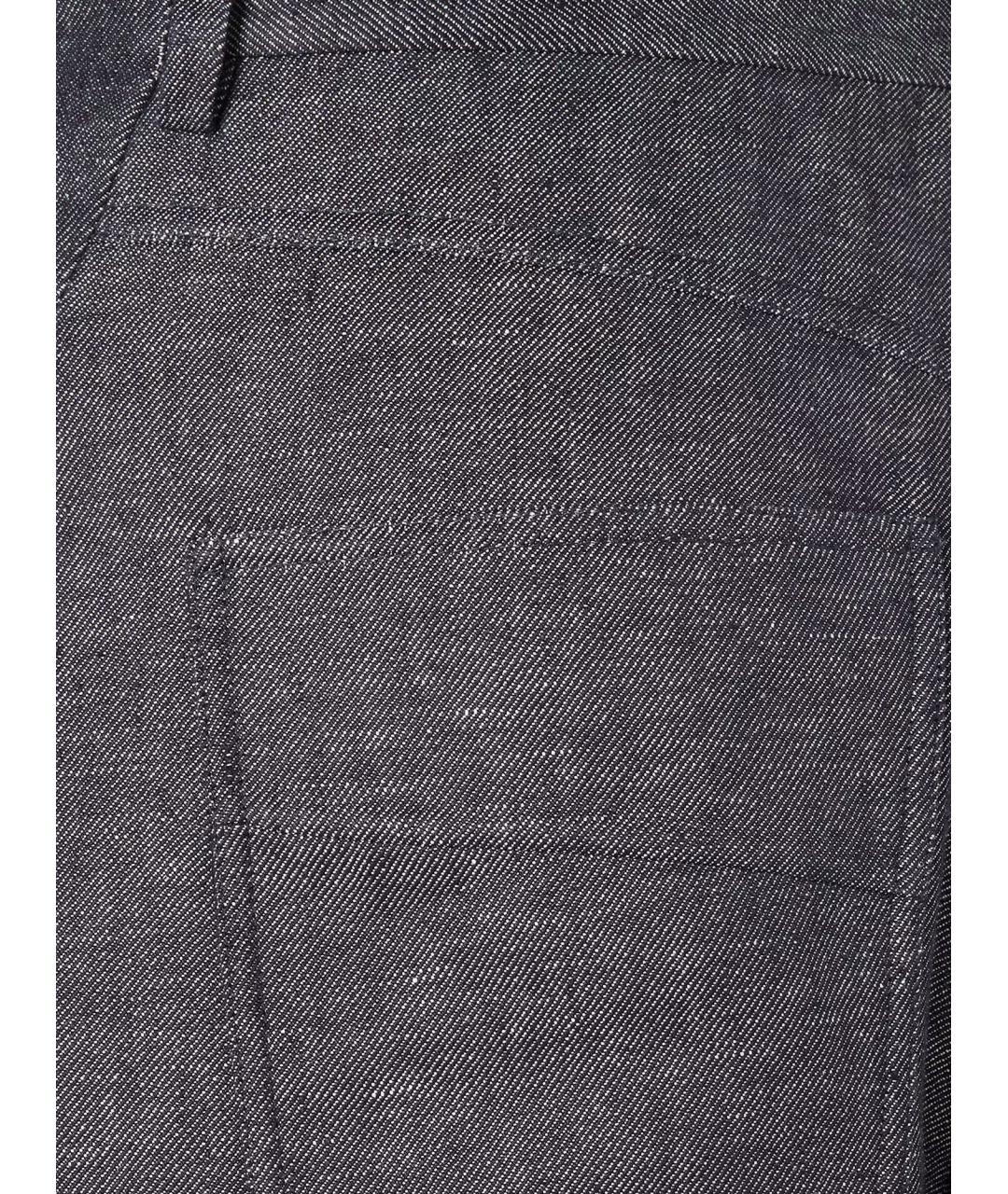 FENDI Серые хлопко-леновые прямые джинсы, фото 3