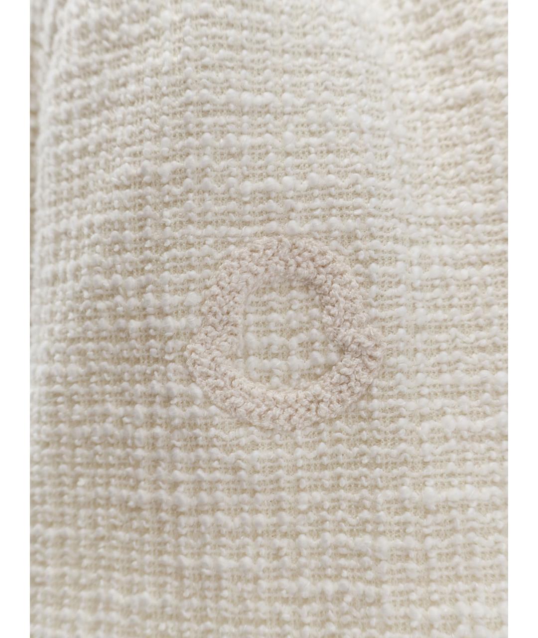 MONCLER Белое полиэстеровое повседневное платье, фото 3