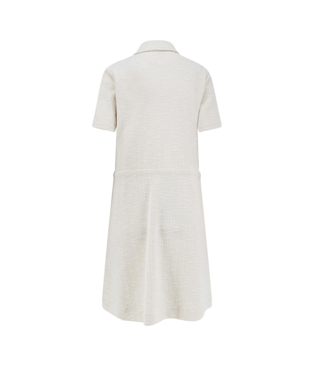MONCLER Белое полиэстеровое повседневное платье, фото 2