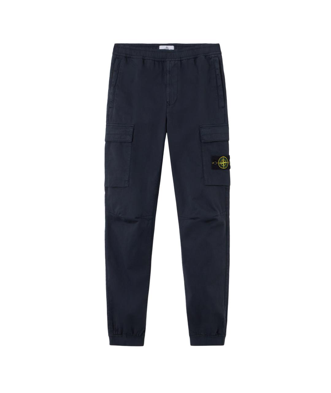 STONE ISLAND Темно-синие хлопковые повседневные брюки, фото 1