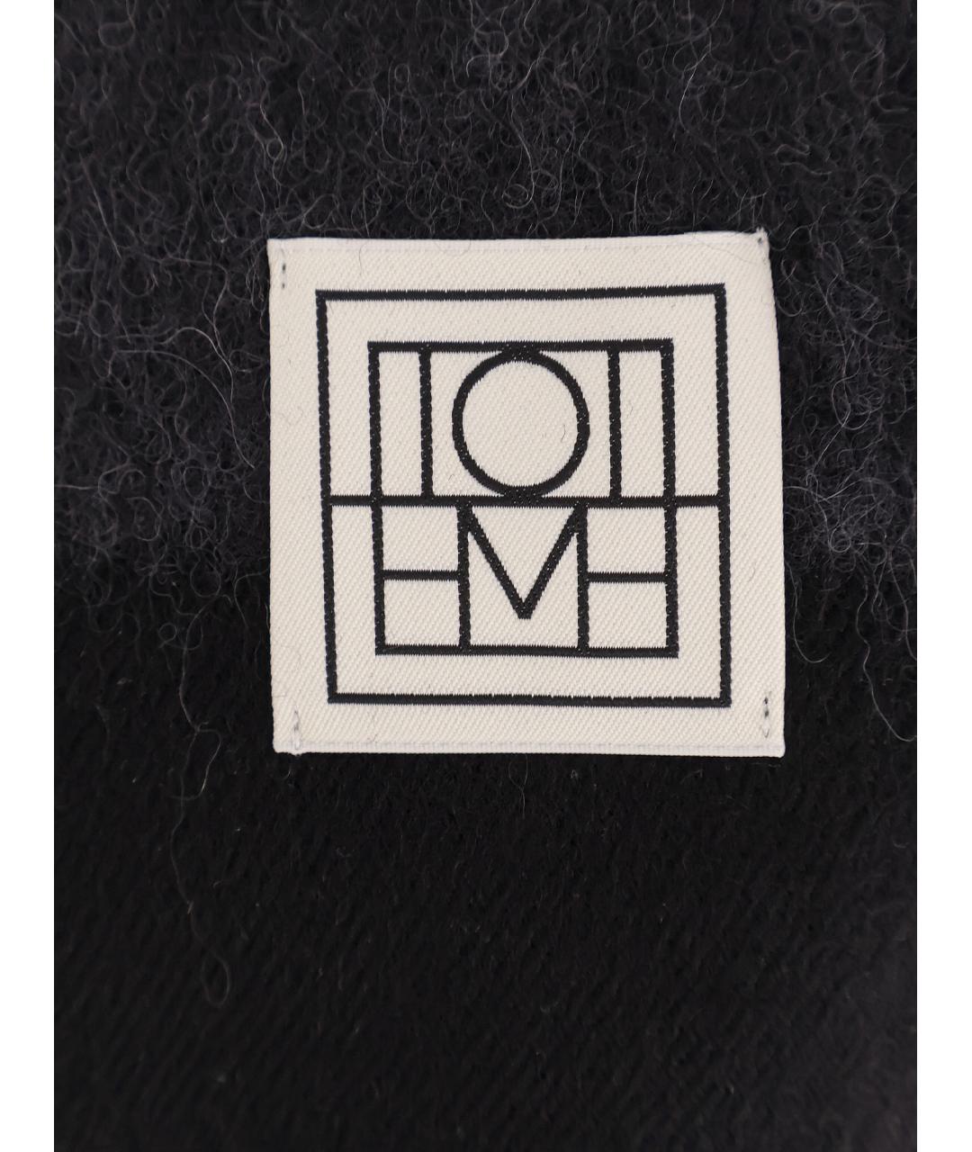 TOTEME Черный шерстяной шарф, фото 3