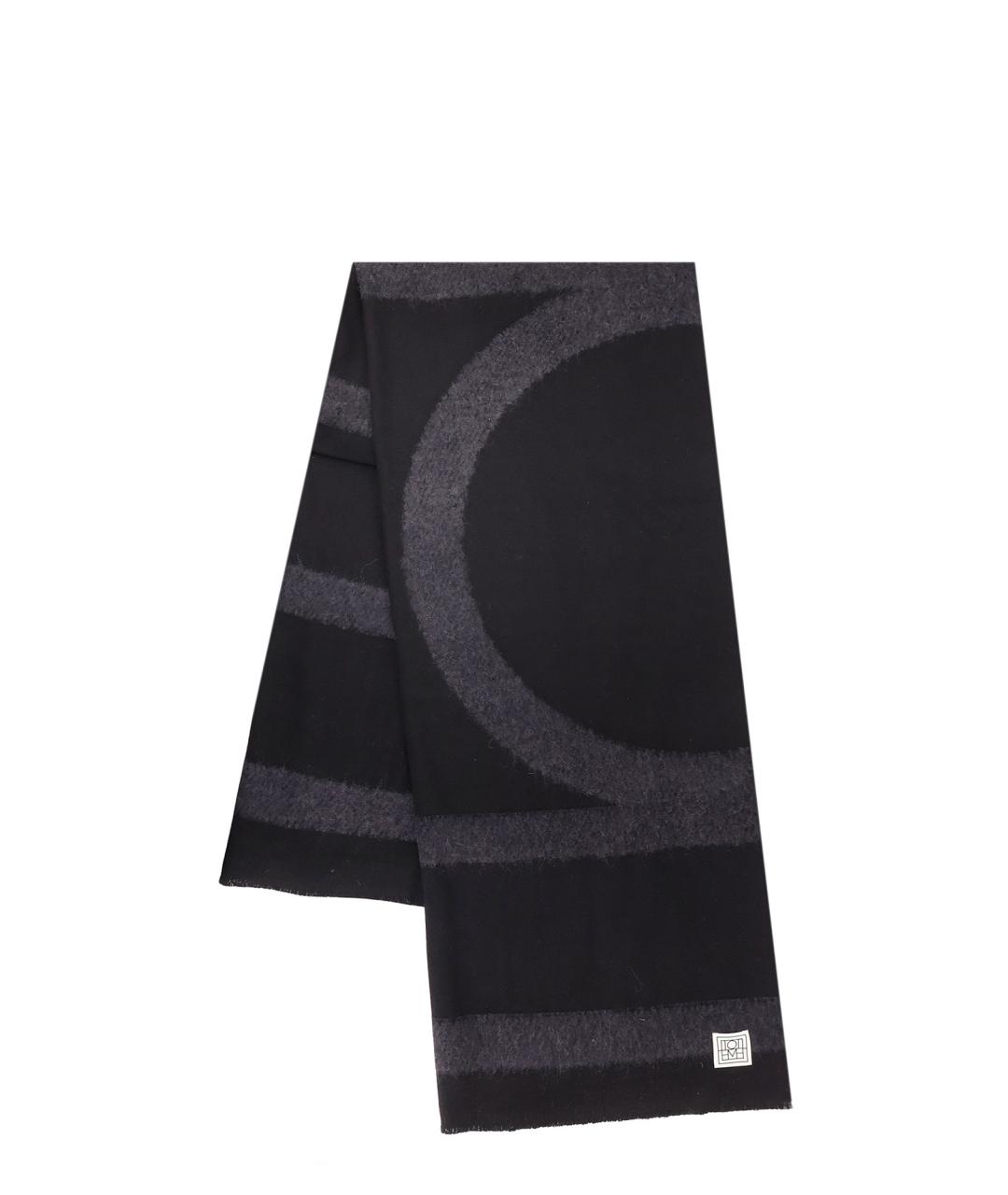 TOTEME Черный шерстяной шарф, фото 4