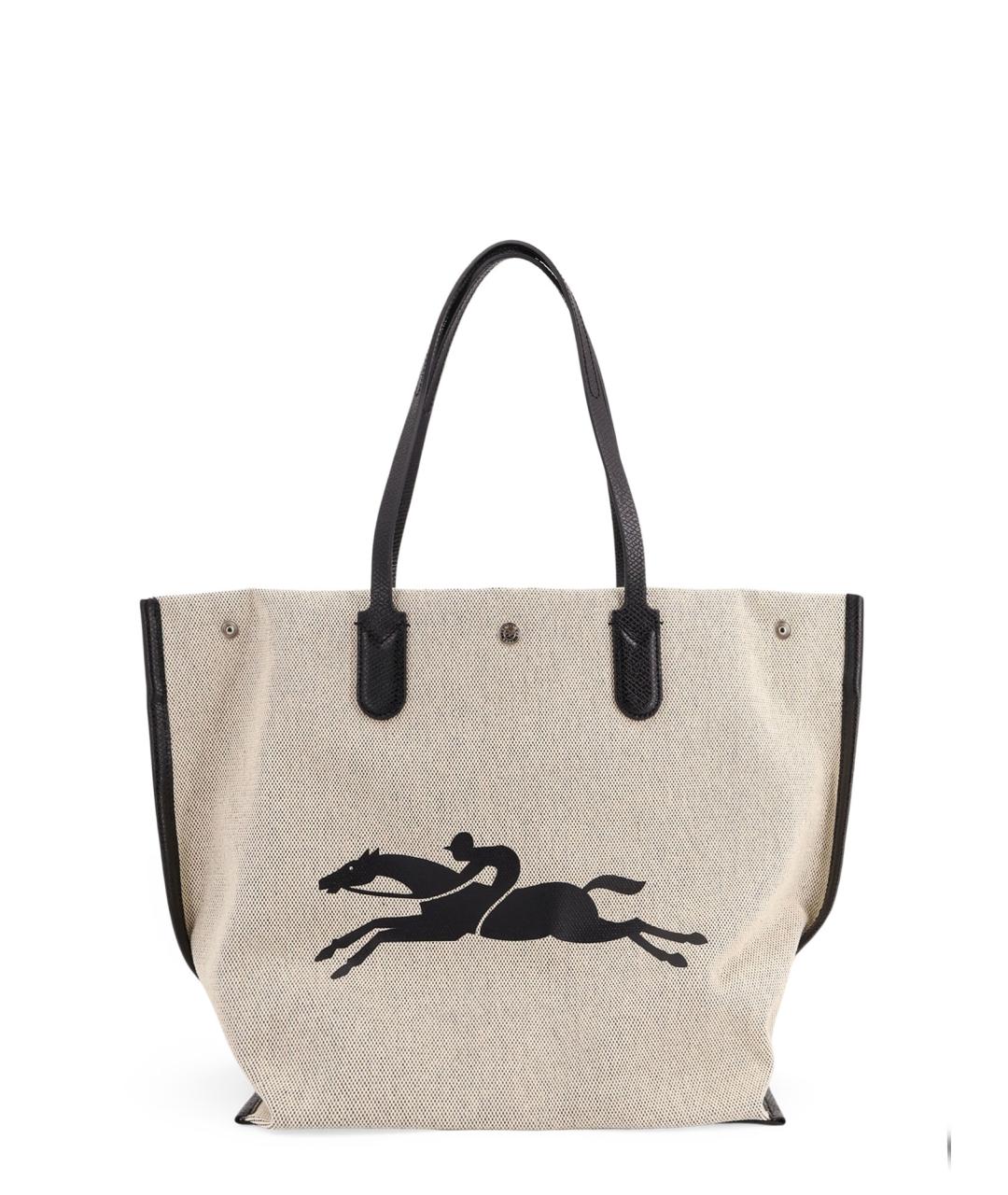 LONGCHAMP Бежевая тканевая сумка тоут, фото 2