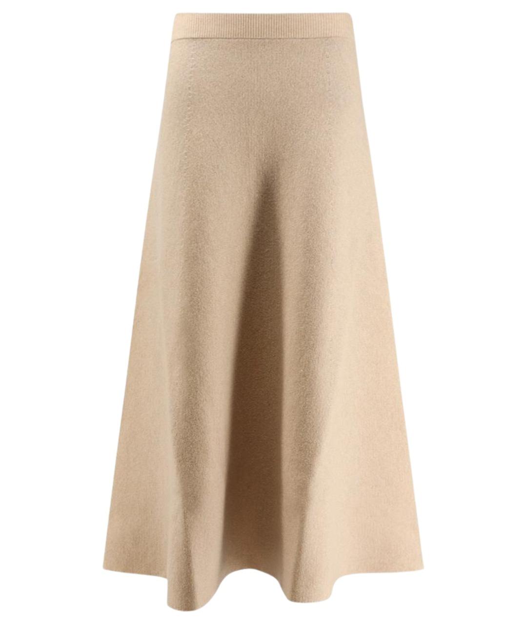MAX MARA Бежевая шерстяная юбка миди, фото 1