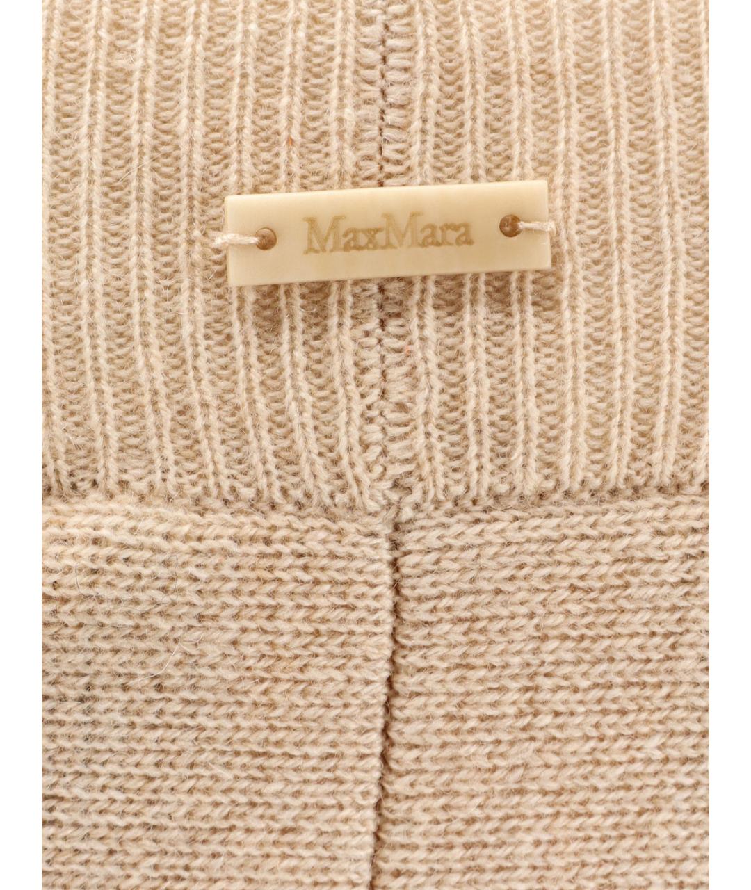 MAX MARA Бежевая шерстяная юбка миди, фото 3