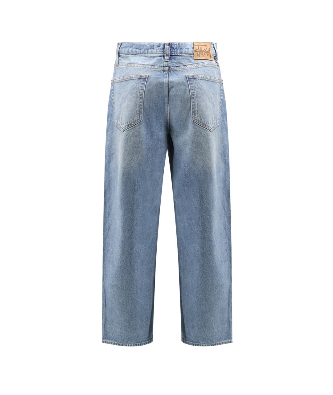 STUSSY Голубые хлопковые прямые джинсы, фото 2