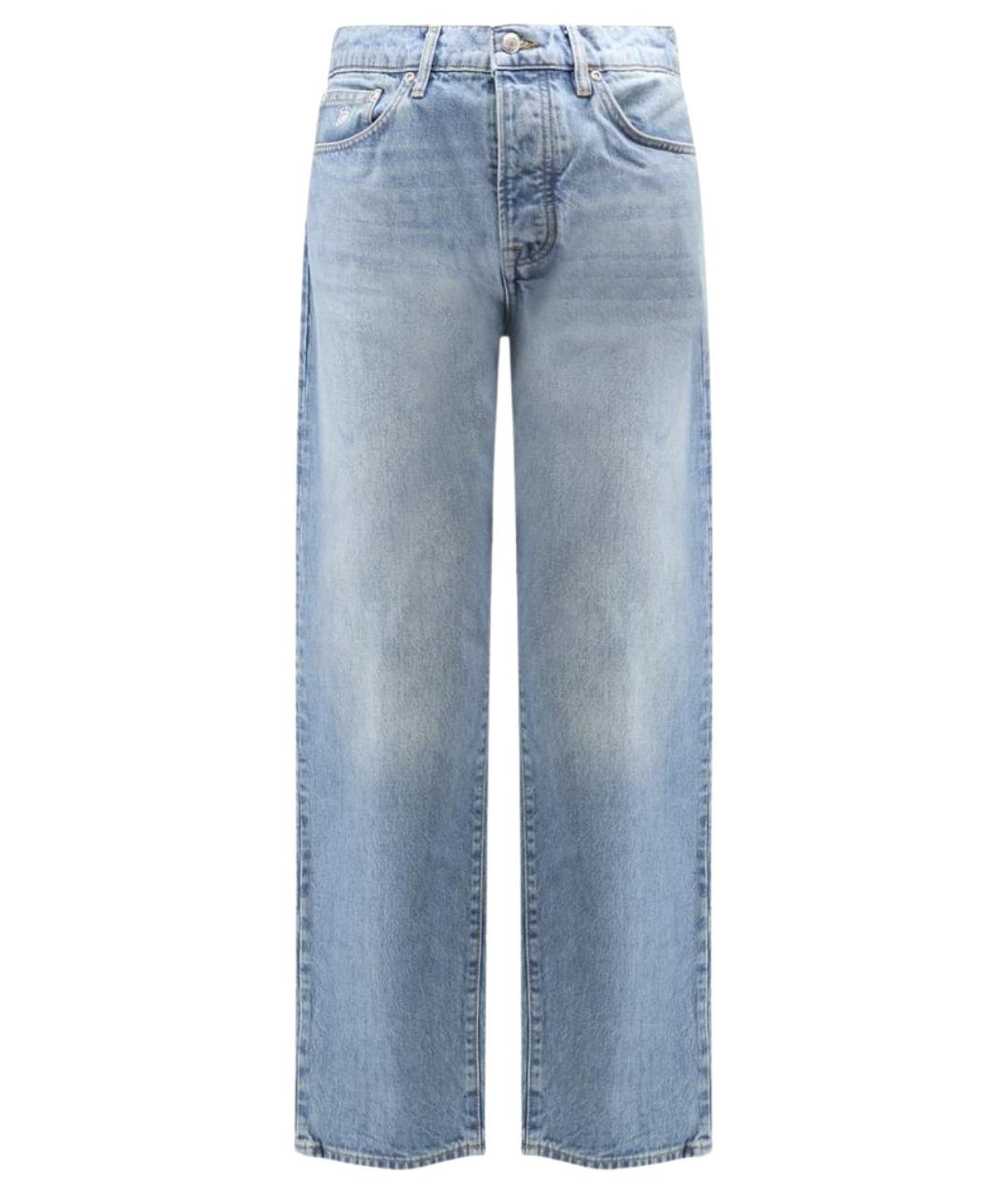 STUSSY Голубые хлопковые прямые джинсы, фото 1