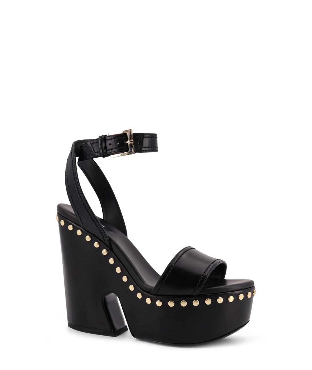 GIVENCHY Черные кожаные босоножки, фото 2