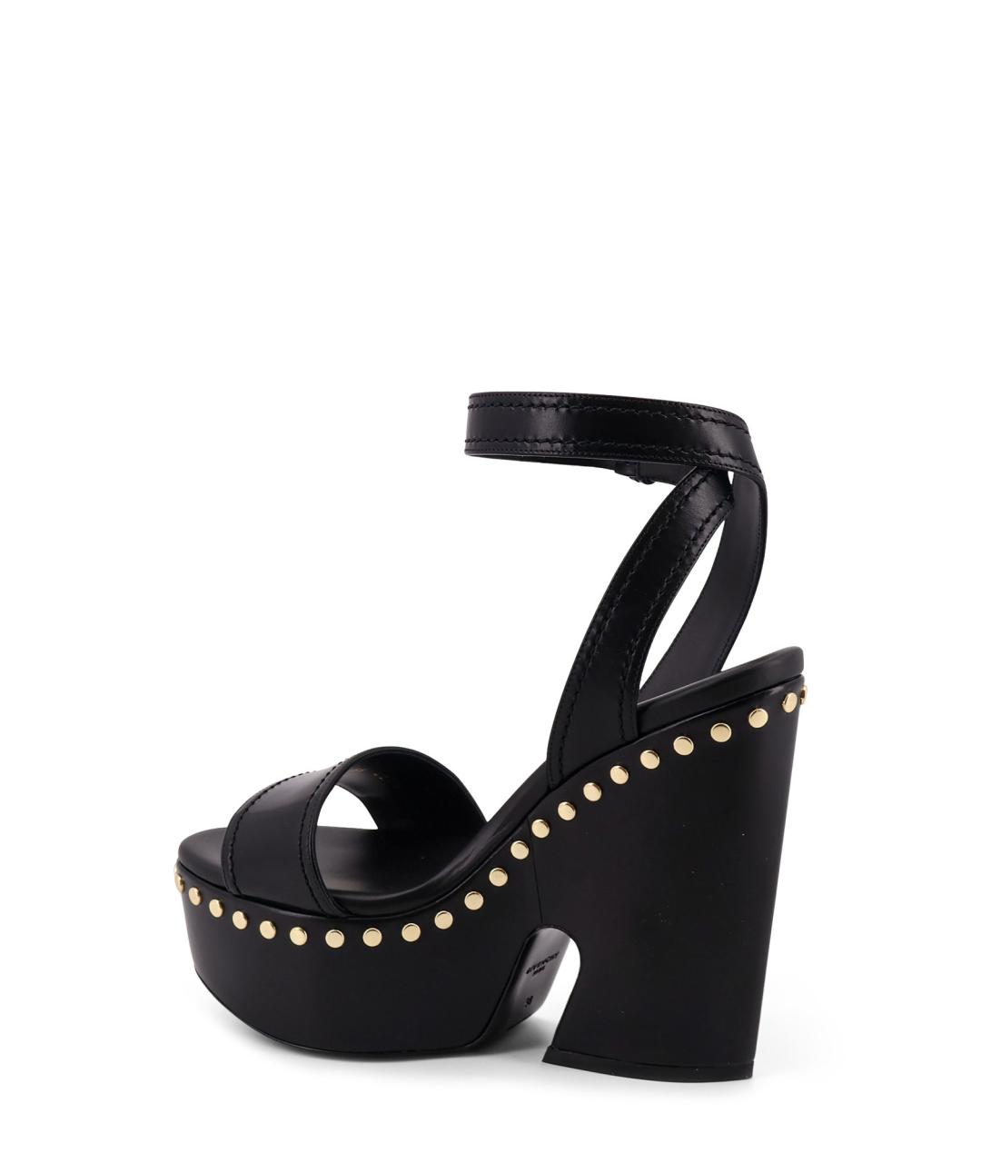 GIVENCHY Черные кожаные босоножки, фото 3