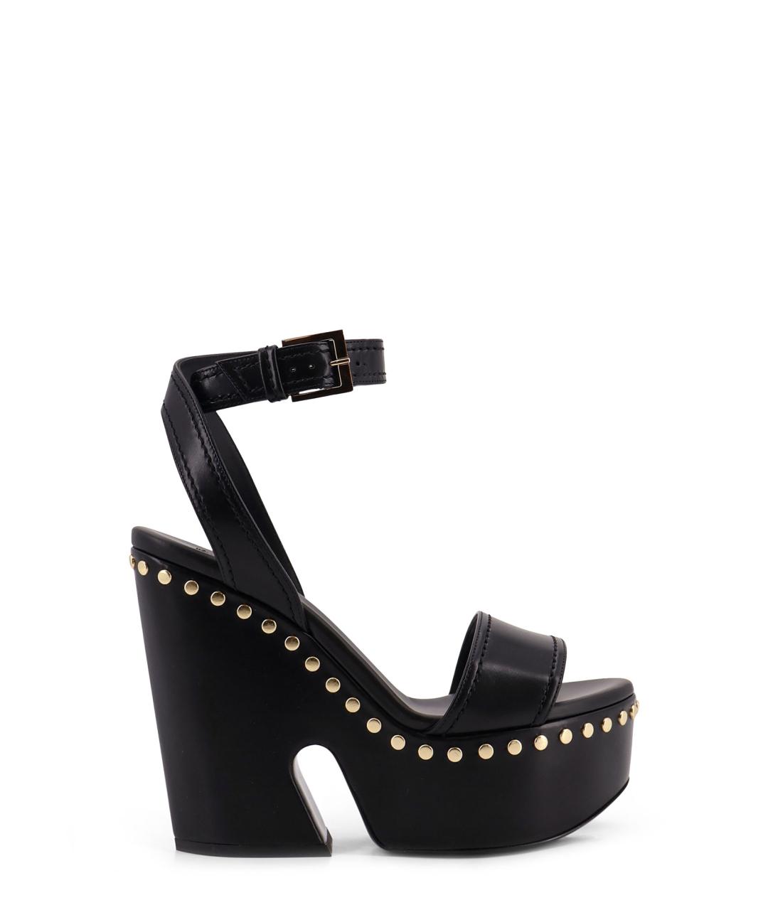 GIVENCHY Черные кожаные босоножки, фото 1