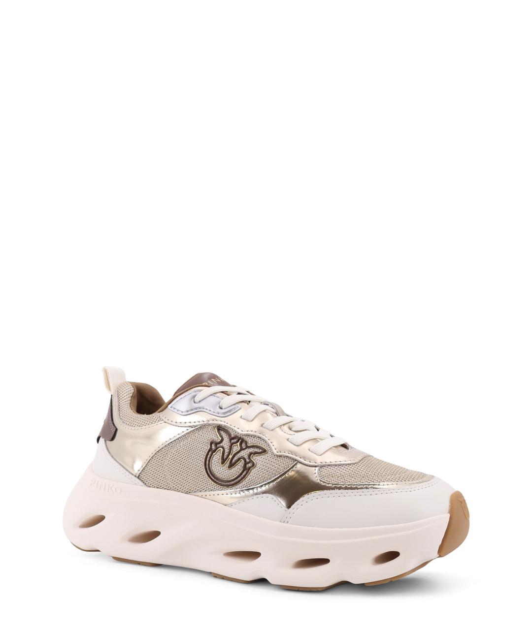 PINKO Бежевые текстильные кроссовки, фото 2