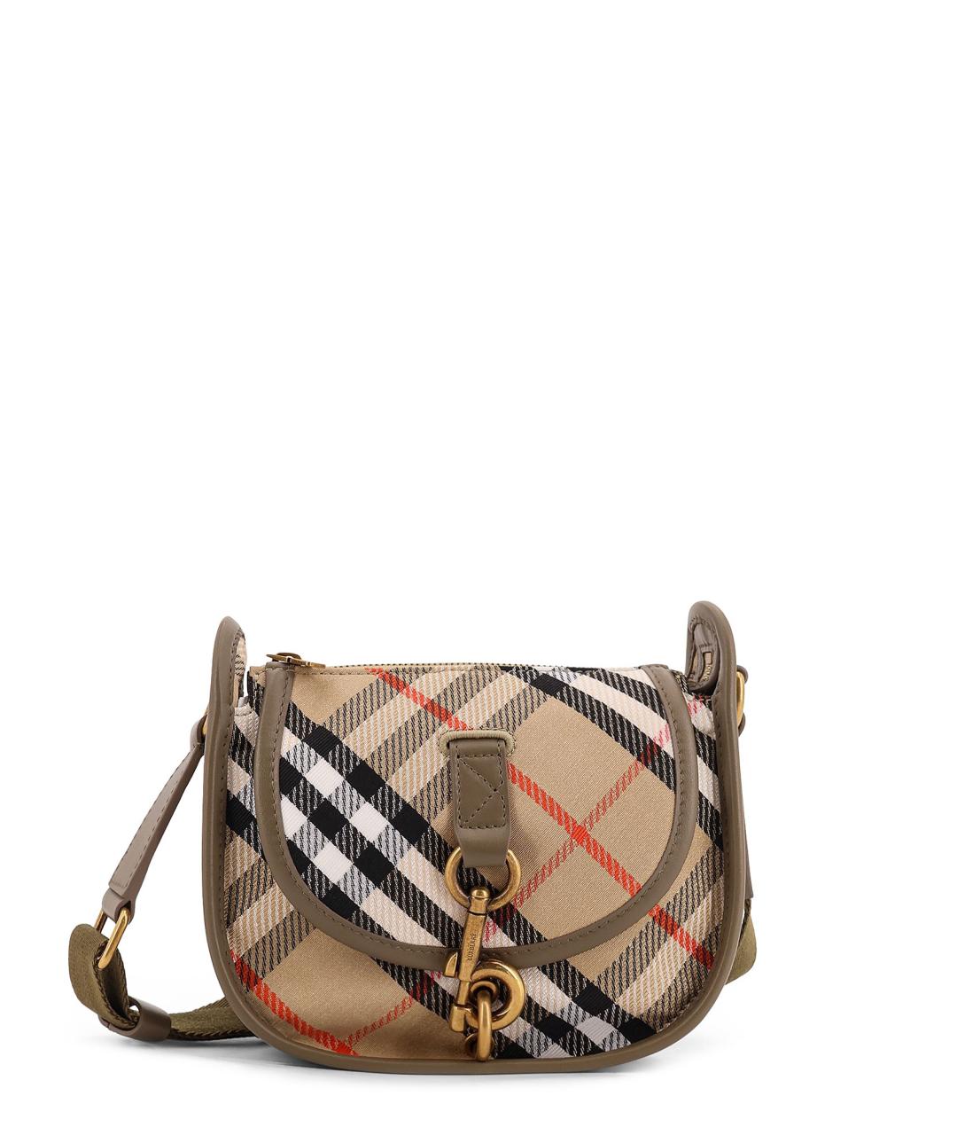 BURBERRY Бежевая тканевая сумка через плечо, фото 1