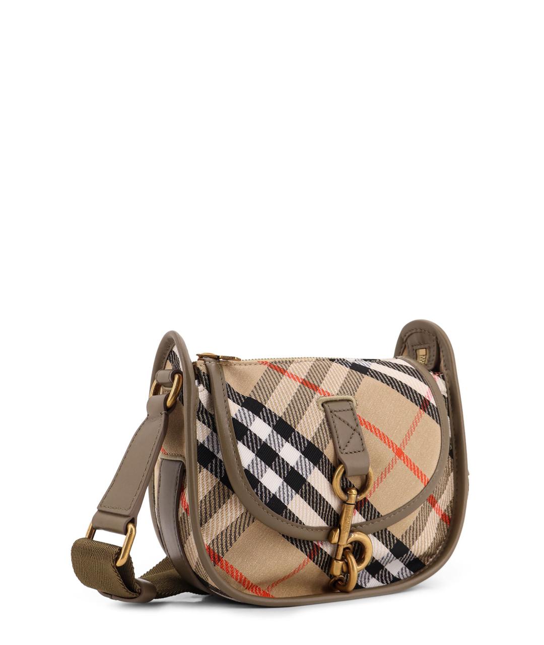 BURBERRY Бежевая тканевая сумка через плечо, фото 3