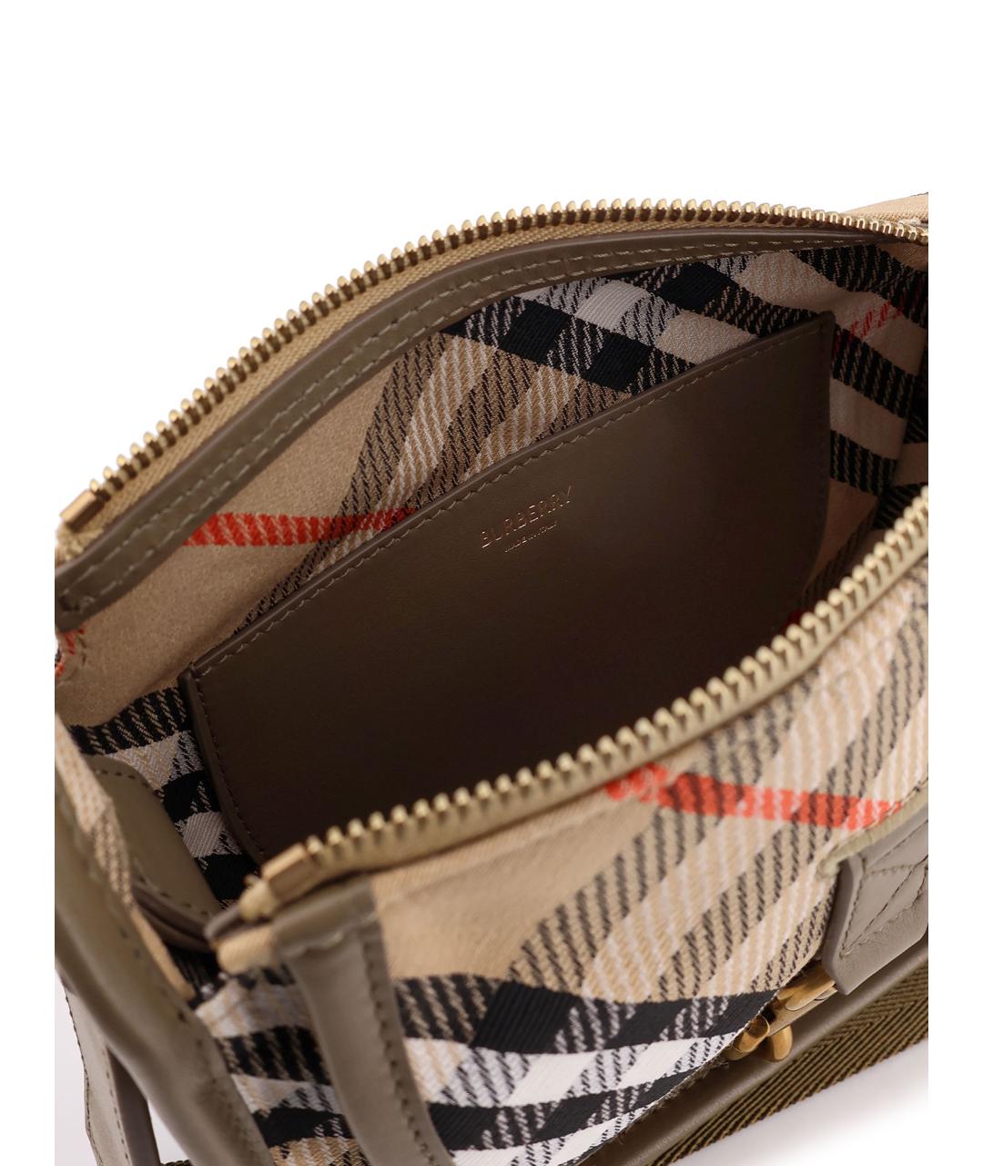 BURBERRY Бежевая тканевая сумка через плечо, фото 4