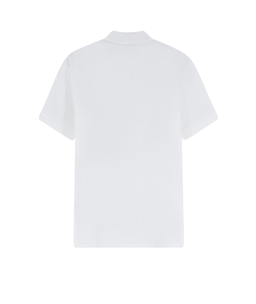 BURBERRY Белое хлопковое поло с коротким рукавом, фото 2