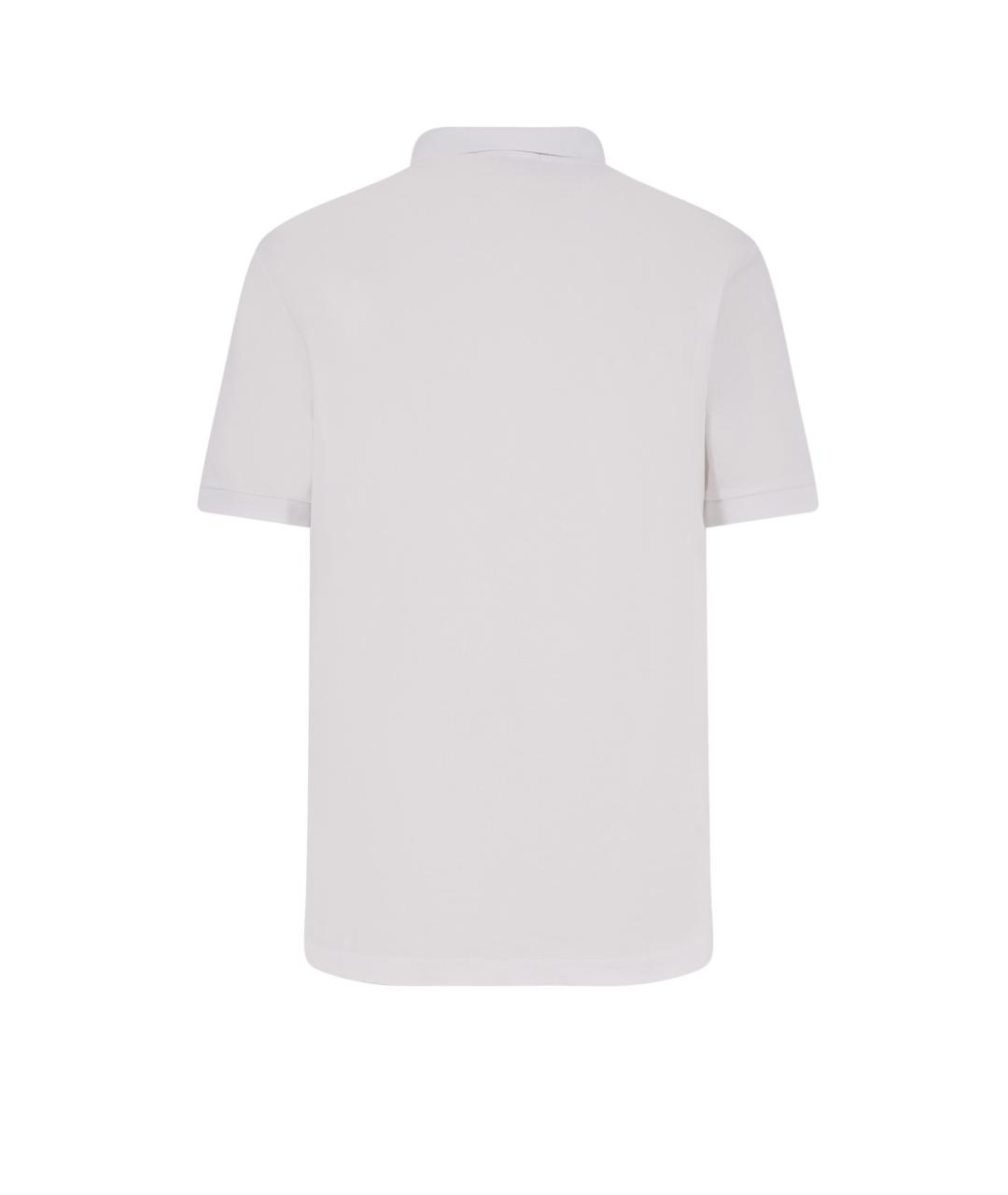 STONE ISLAND Белое хлопковое поло с коротким рукавом, фото 2