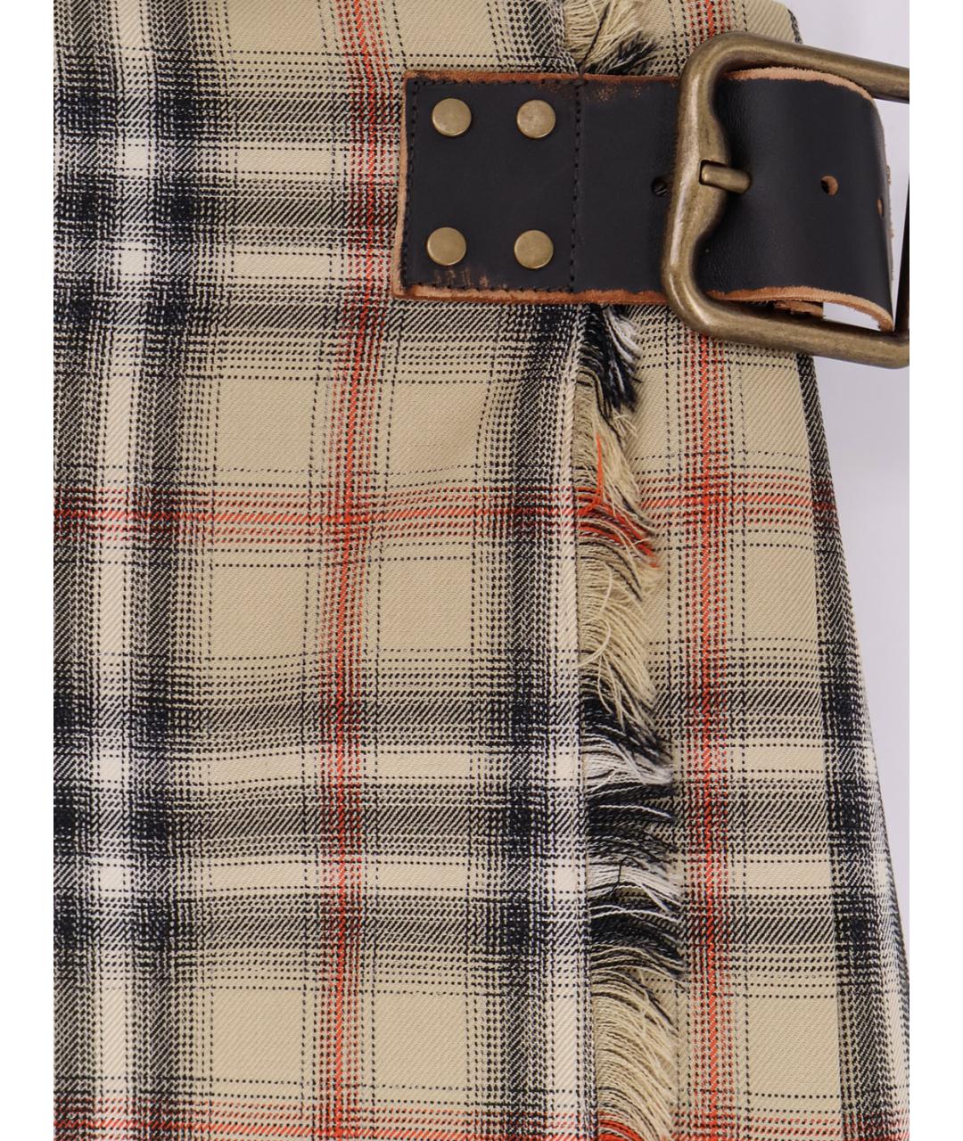 BURBERRY Бежевая хлопковая юбка мини, фото 3