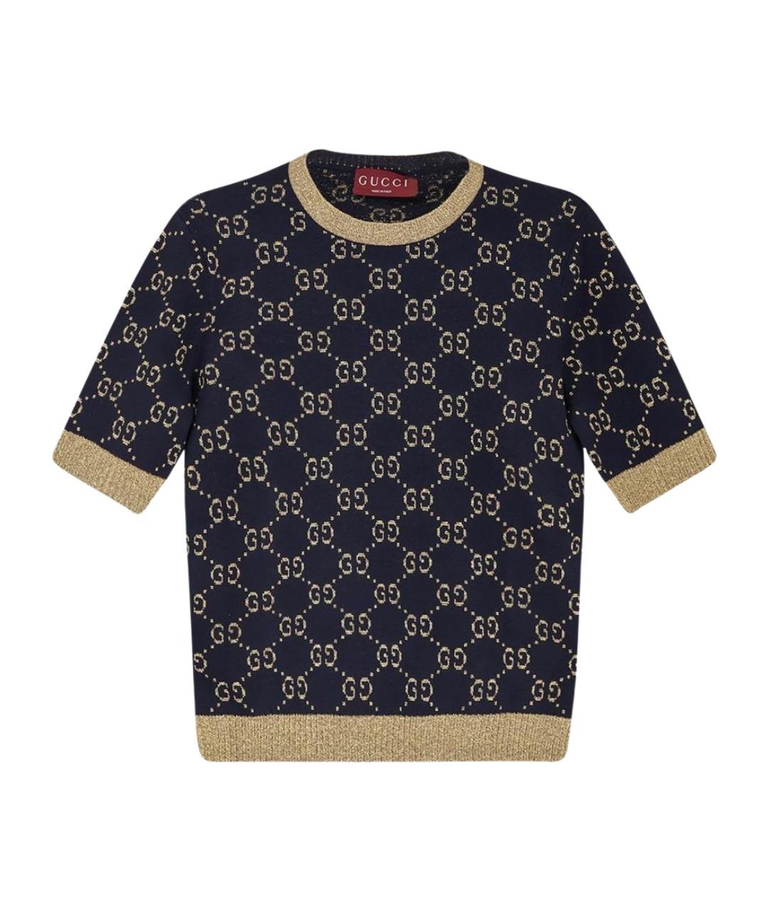 GUCCI Синий хлопковый джемпер / свитер, фото 1
