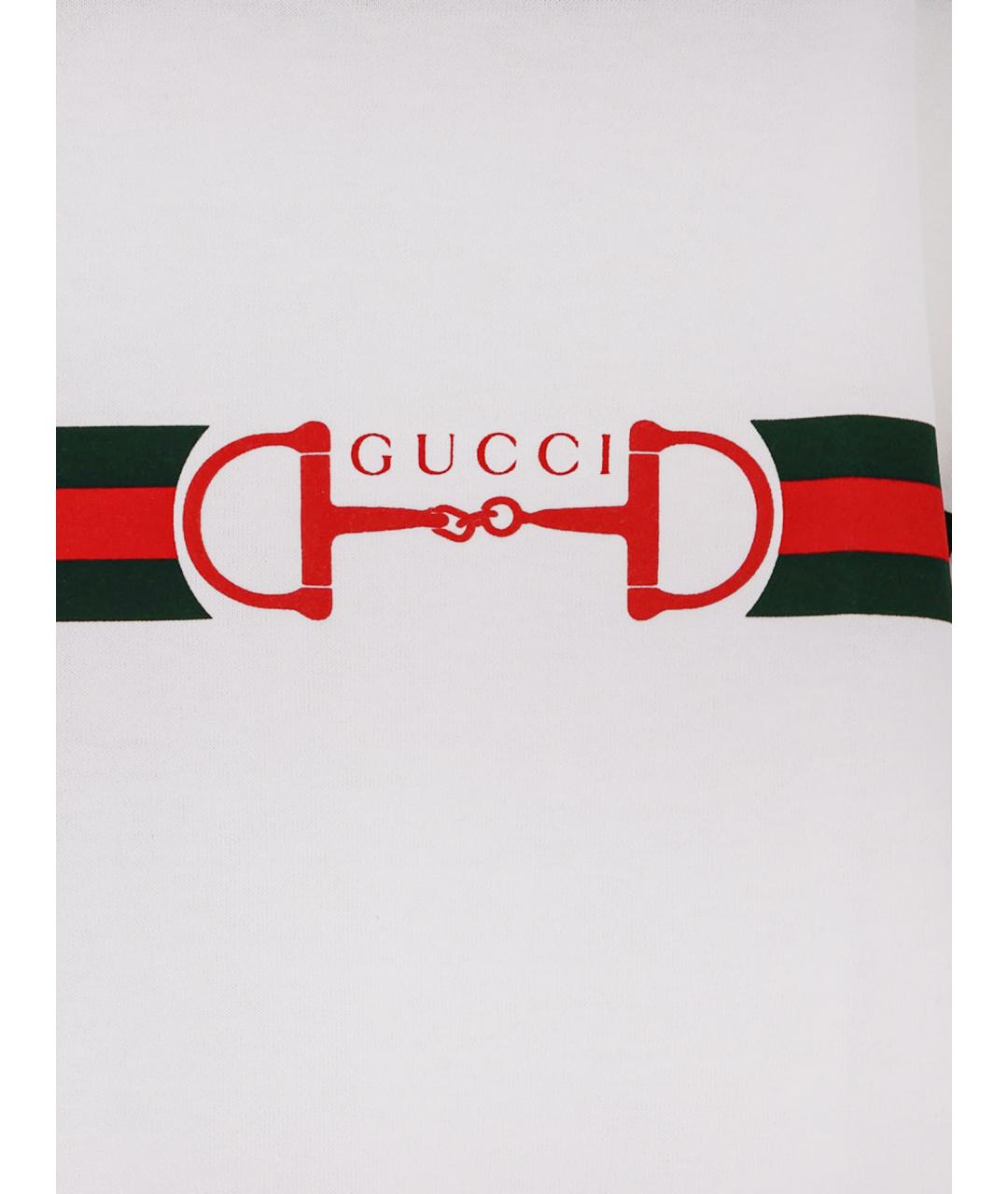 GUCCI Белая хлопковая футболка, фото 3