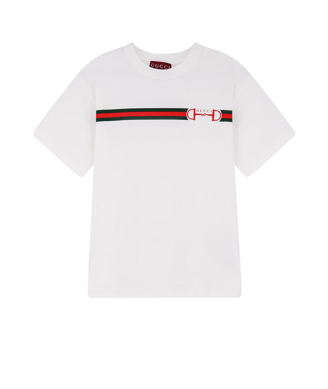 GUCCI Белая хлопковая футболка, фото 1