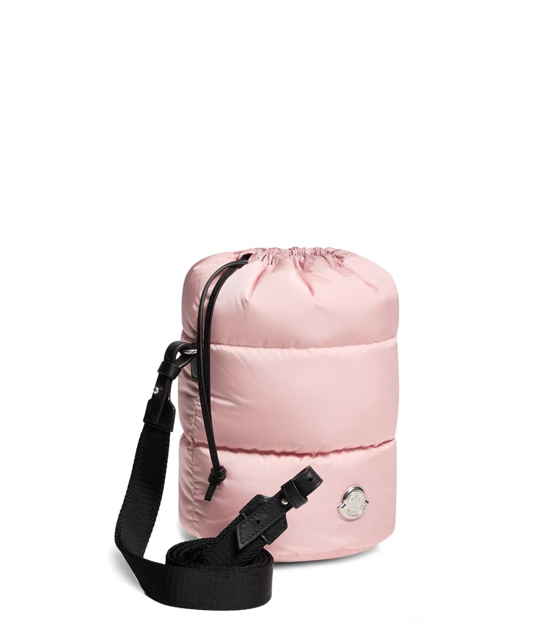 MONCLER Розовая тканевая сумка с короткими ручками, фото 3