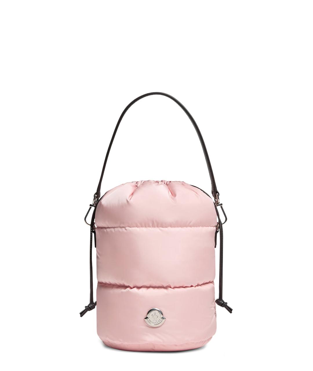 MONCLER Розовая тканевая сумка с короткими ручками, фото 1