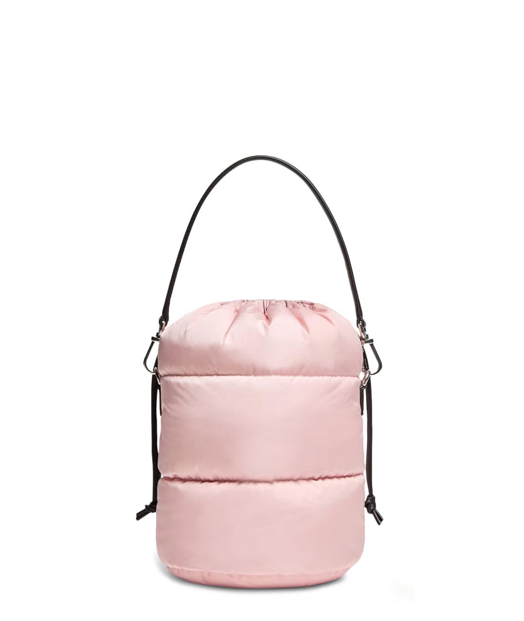 MONCLER Розовая тканевая сумка с короткими ручками, фото 2