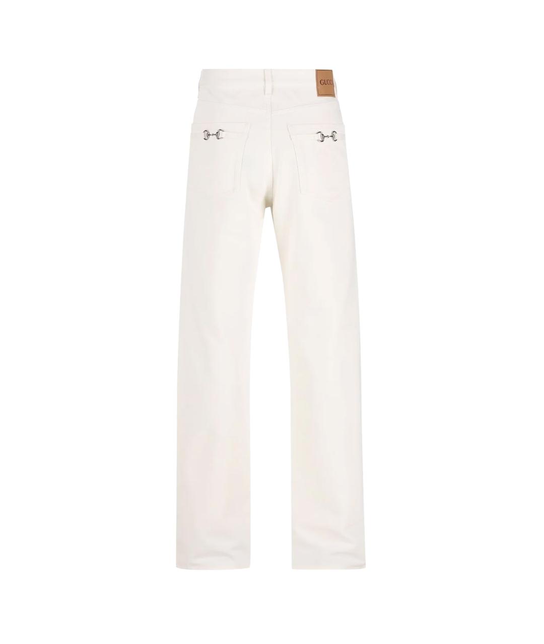 GUCCI Белые хлопковые прямые джинсы, фото 2