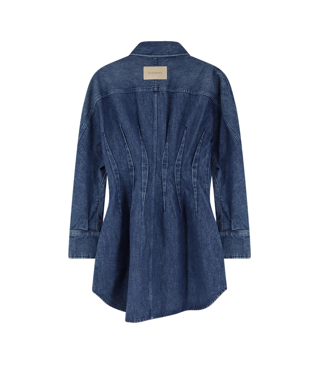 GIVENCHY Синее хлопковое коктейльное платье, фото 2