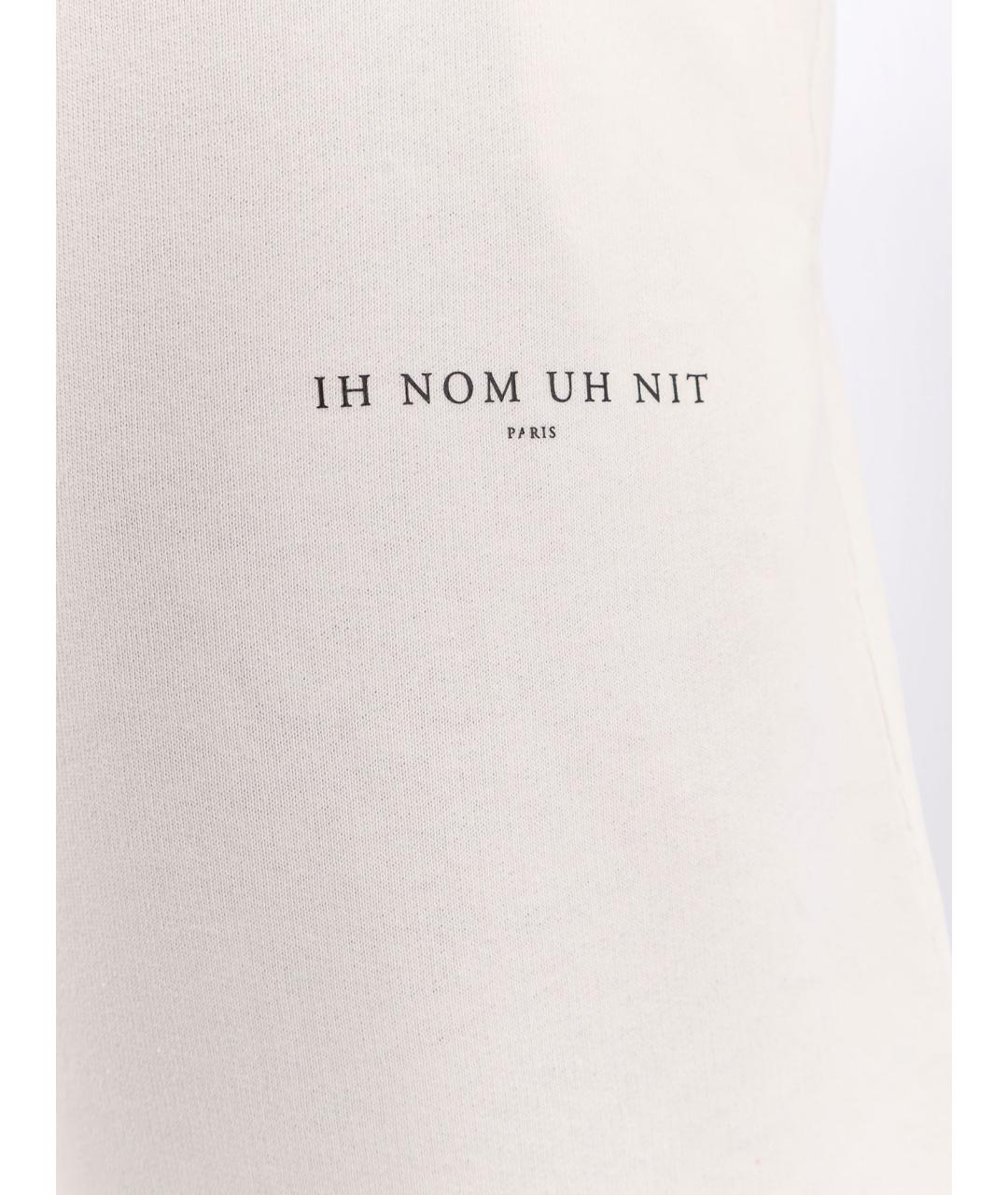 IH NOM UH NIT Белые хлопковые повседневные брюки, фото 3