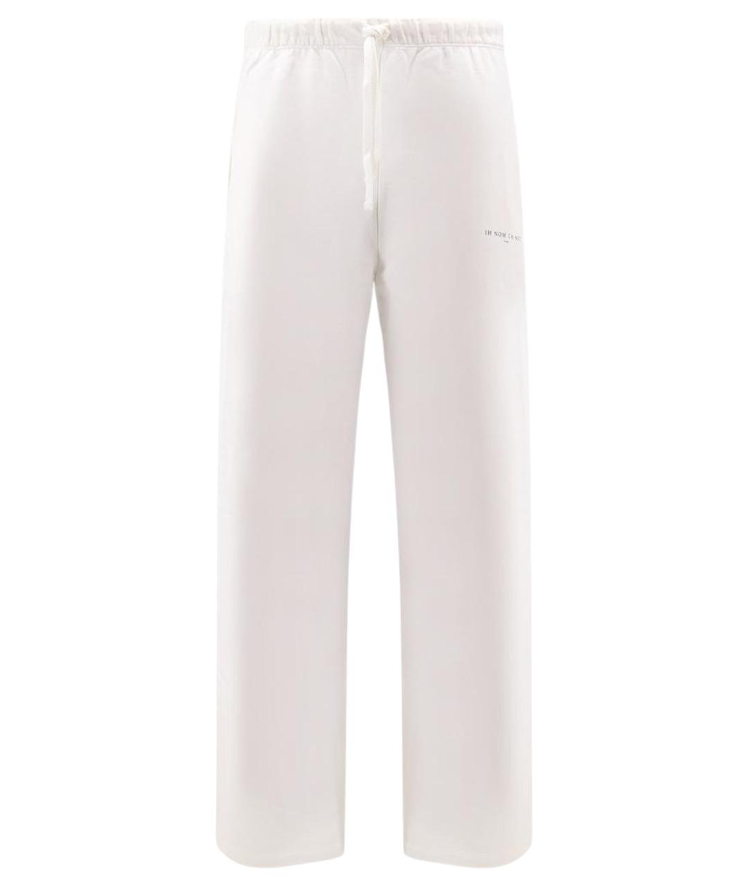 IH NOM UH NIT Белые хлопковые повседневные брюки, фото 1