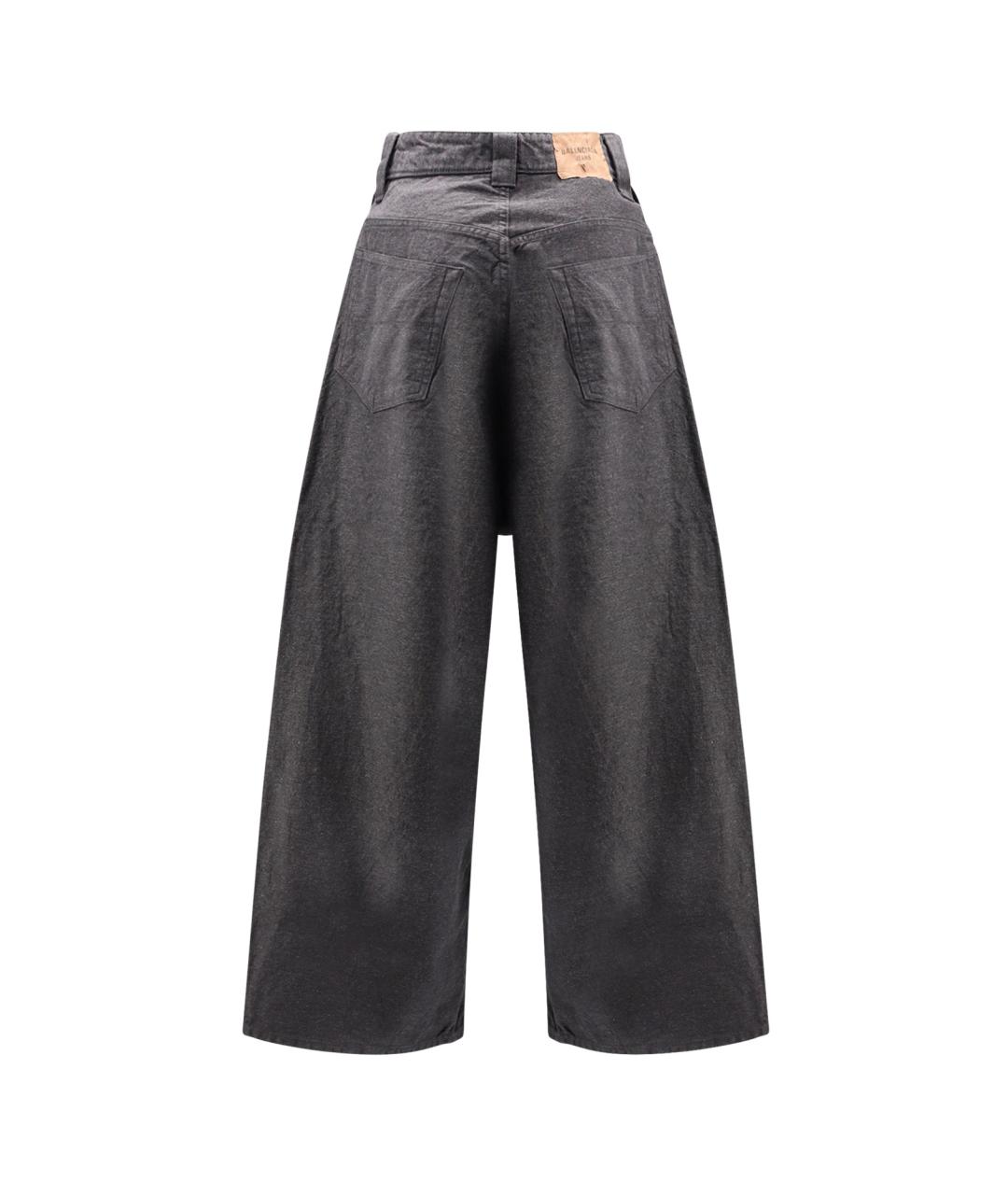 BALENCIAGA Антрацитовые хлопковые повседневные брюки, фото 2