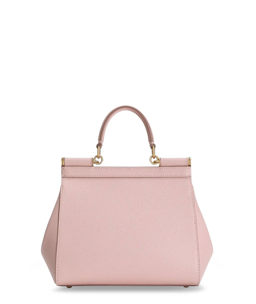 DOLCE&GABBANA Розовая кожаная сумка тоут, фото 2