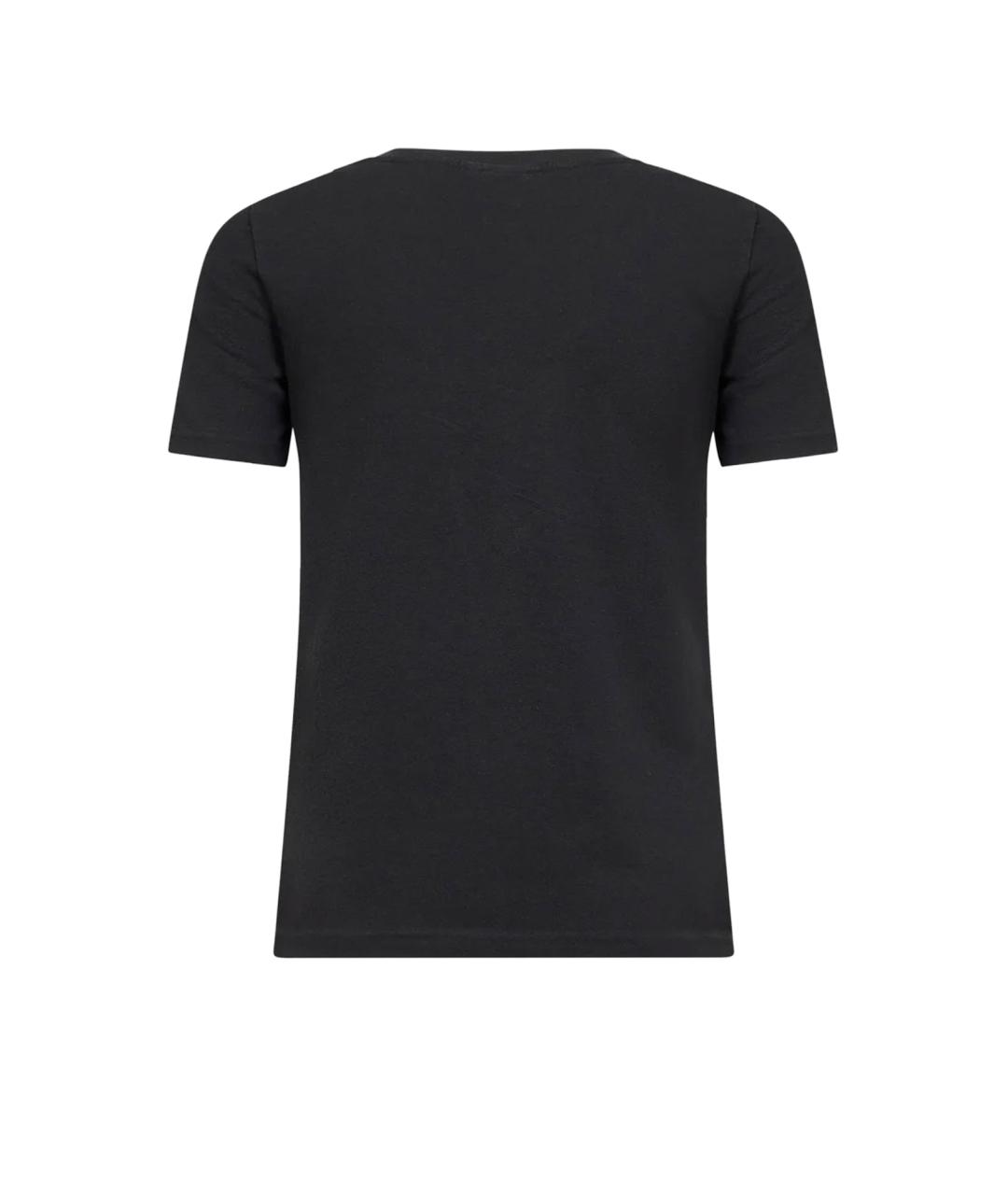 CHLOE Черная хлопковая футболка, фото 2