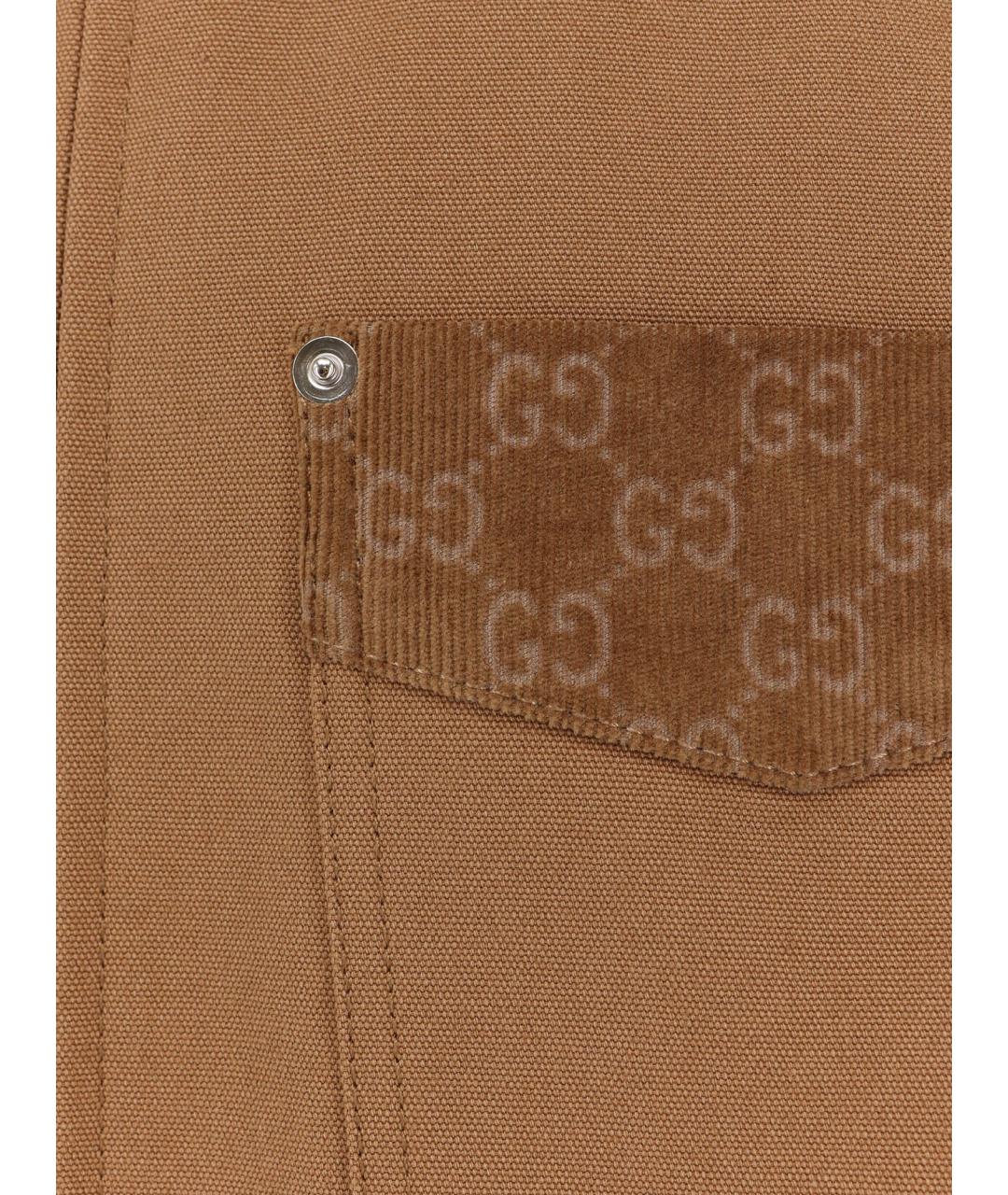 GUCCI Коричневая хлопковая куртка, фото 3