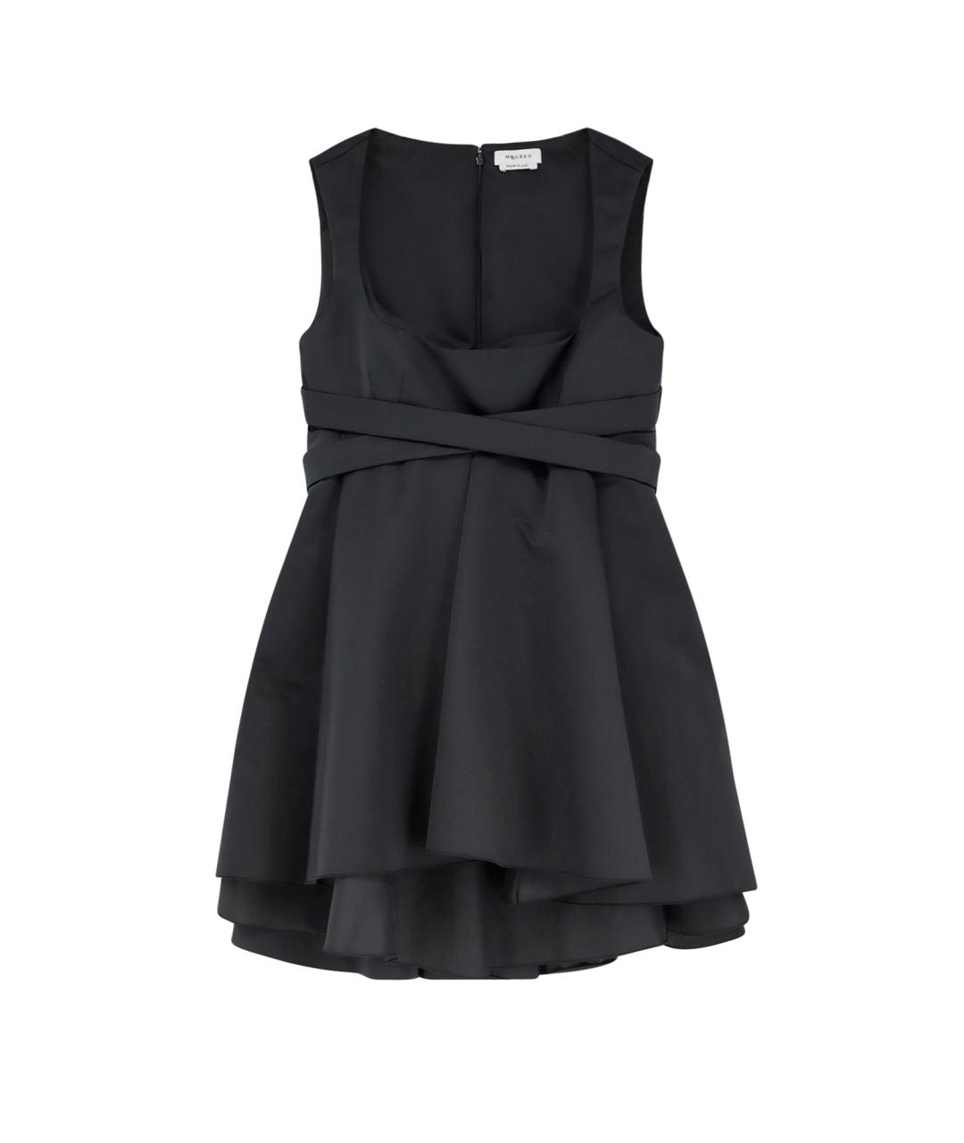 ALEXANDER MCQUEEN Черное полиэстеровое коктейльное платье, фото 1