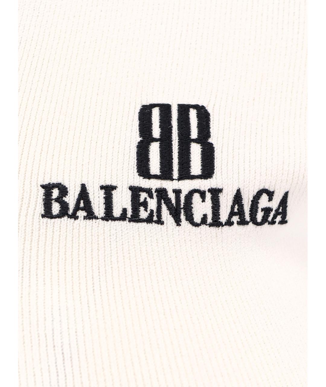 BALENCIAGA Белая вискозная футболка, фото 3