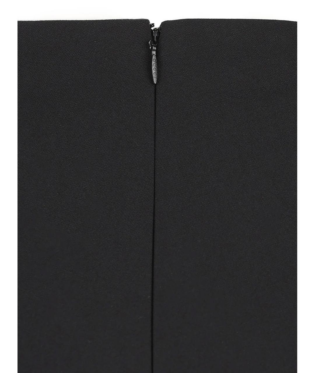 GUCCI Черные шерстяные прямые брюки, фото 3