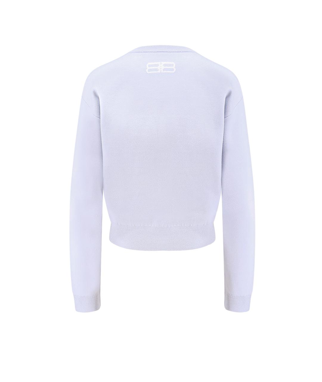 BALENCIAGA Белый шерстяной джемпер / свитер, фото 2