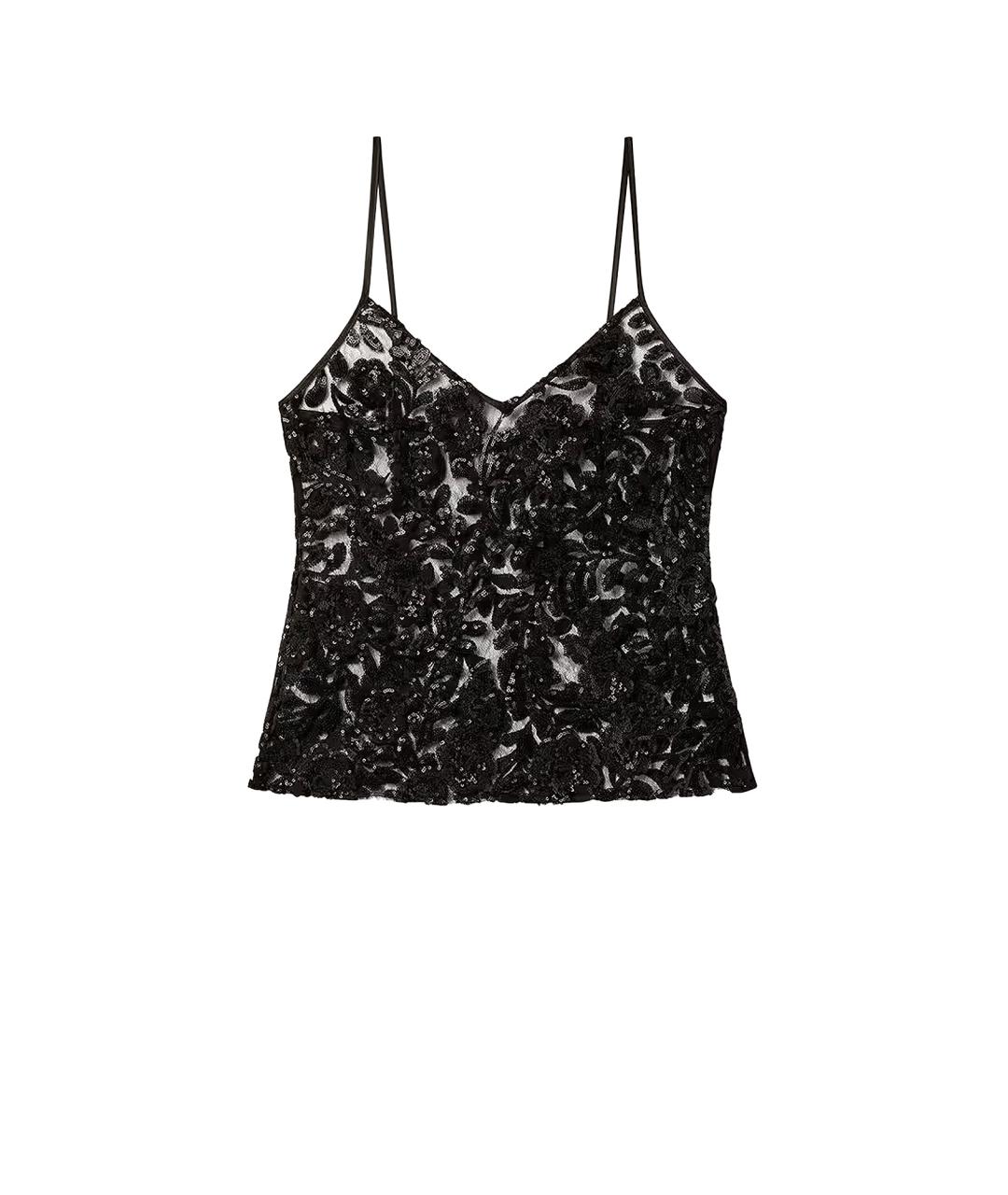 GOLDEN GOOSE DELUXE BRAND Черная полиэстеровая майка, фото 1