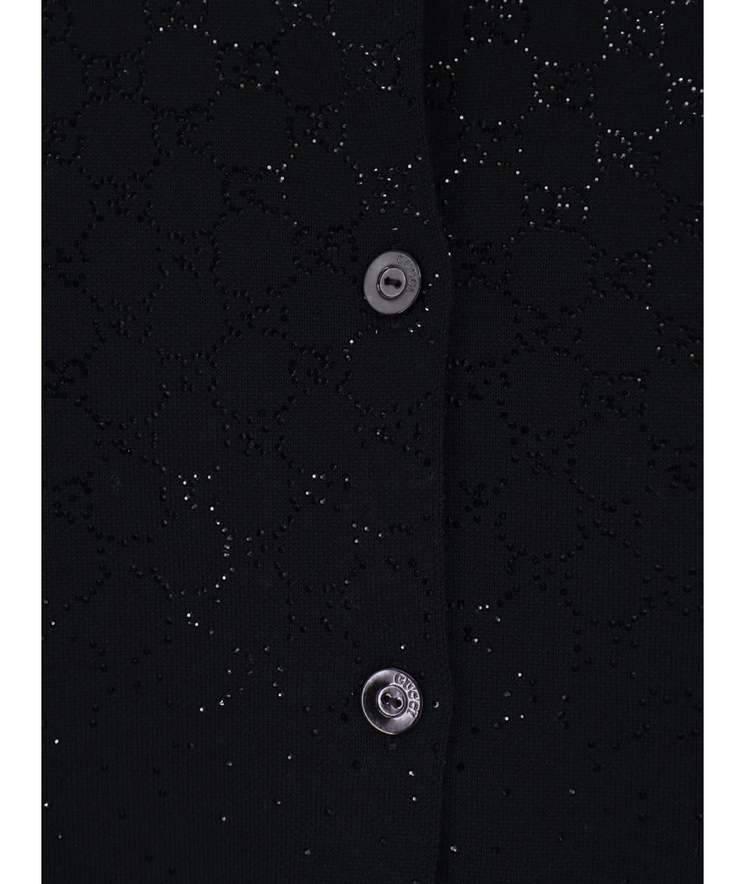 GUCCI Черный шерстяной кардиган, фото 3