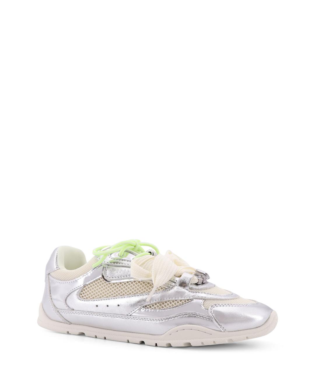 PINKO Серебряные текстильные кроссовки, фото 2
