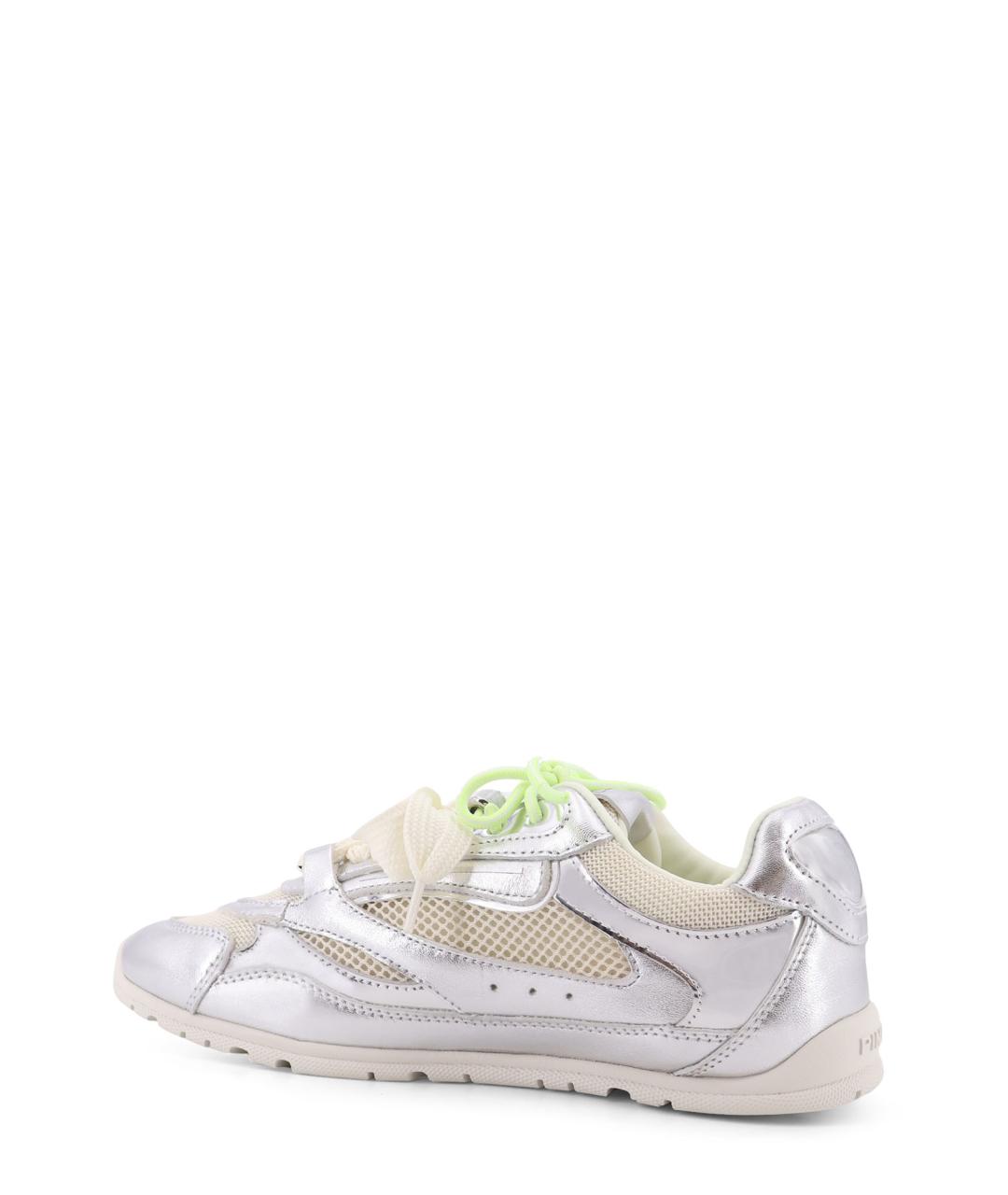 PINKO Серебряные текстильные кроссовки, фото 3