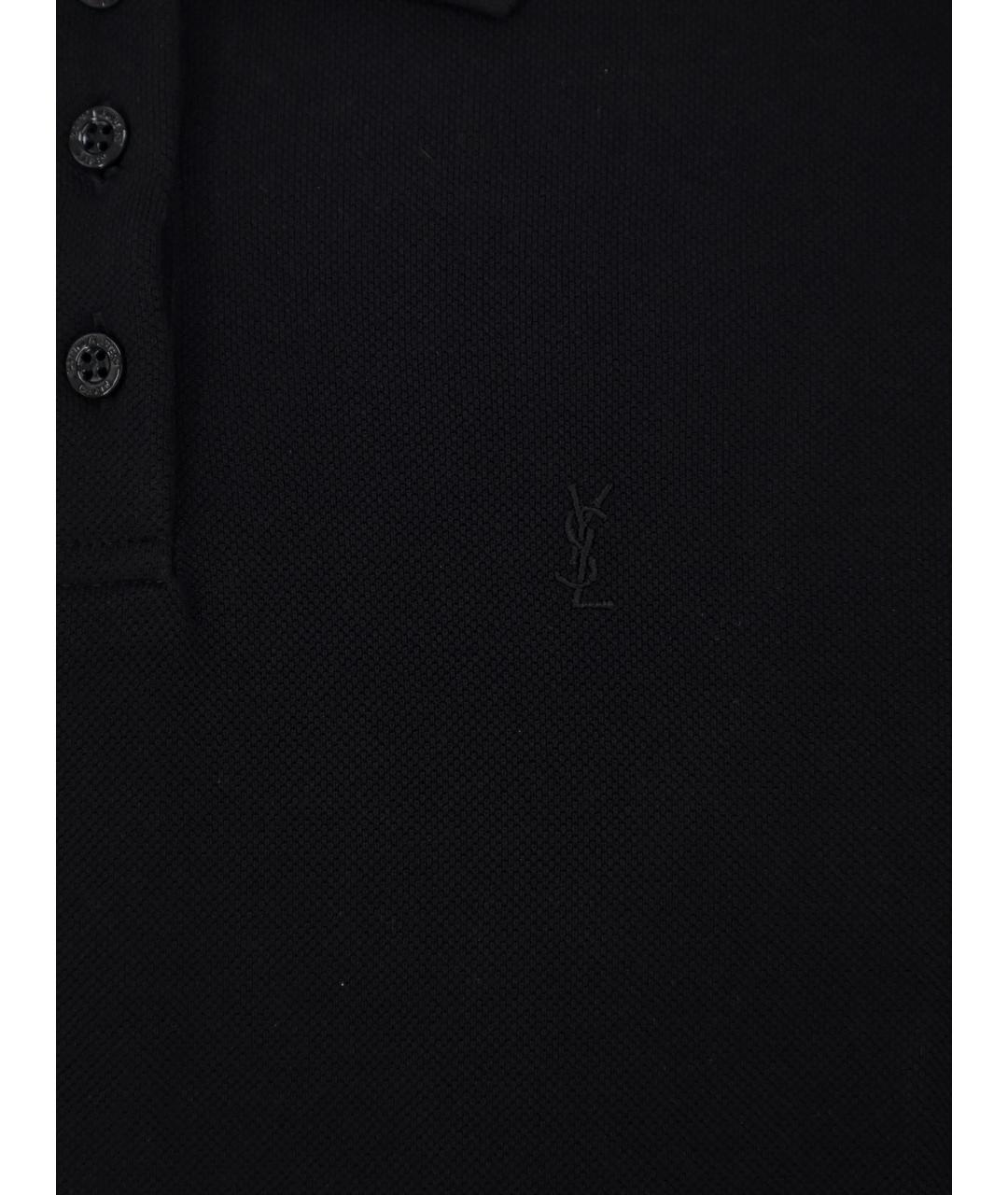 SAINT LAURENT Черное хлопковое повседневное платье, фото 3