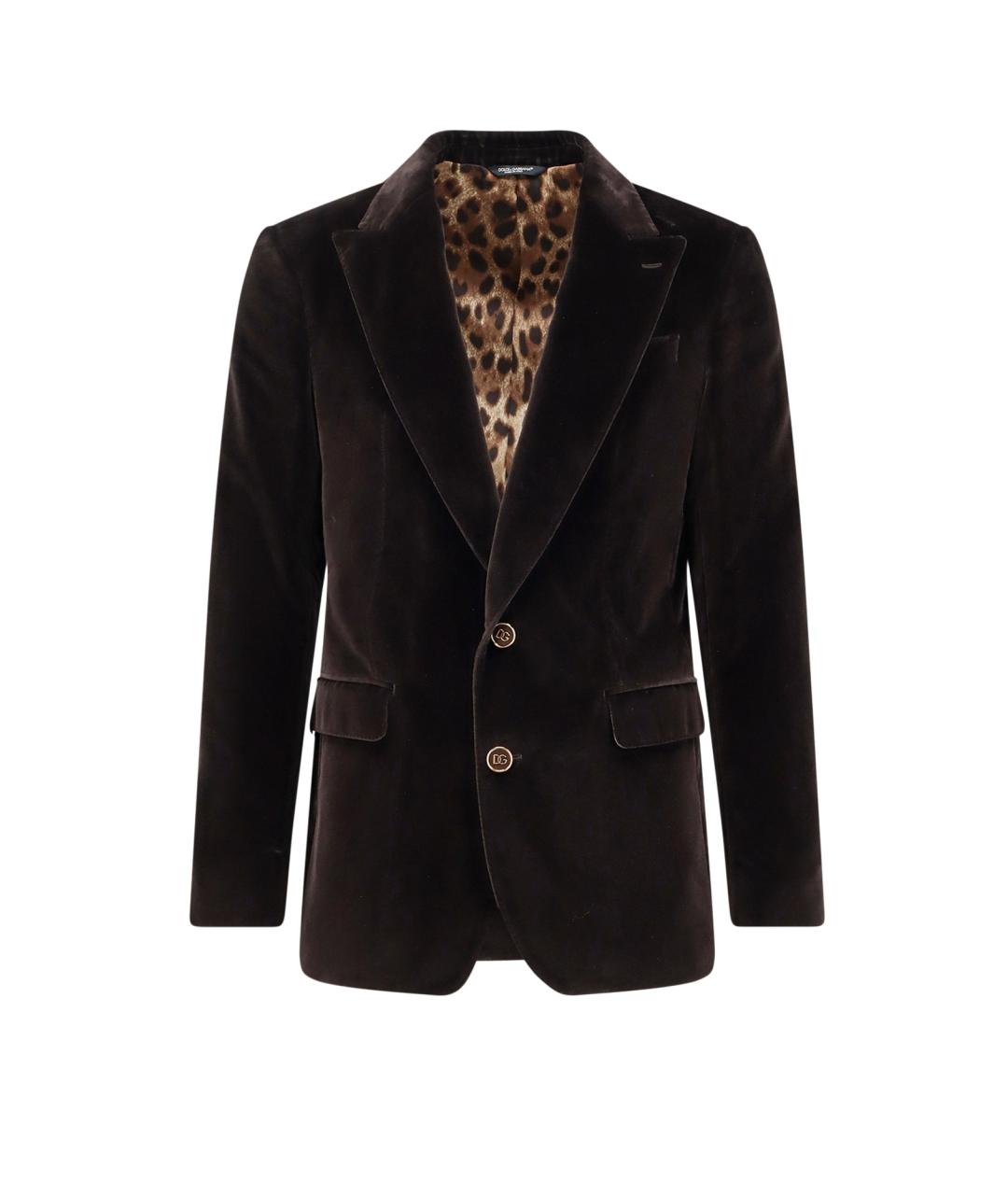 DOLCE&GABBANA Коричневый хлопковый пиджак, фото 1
