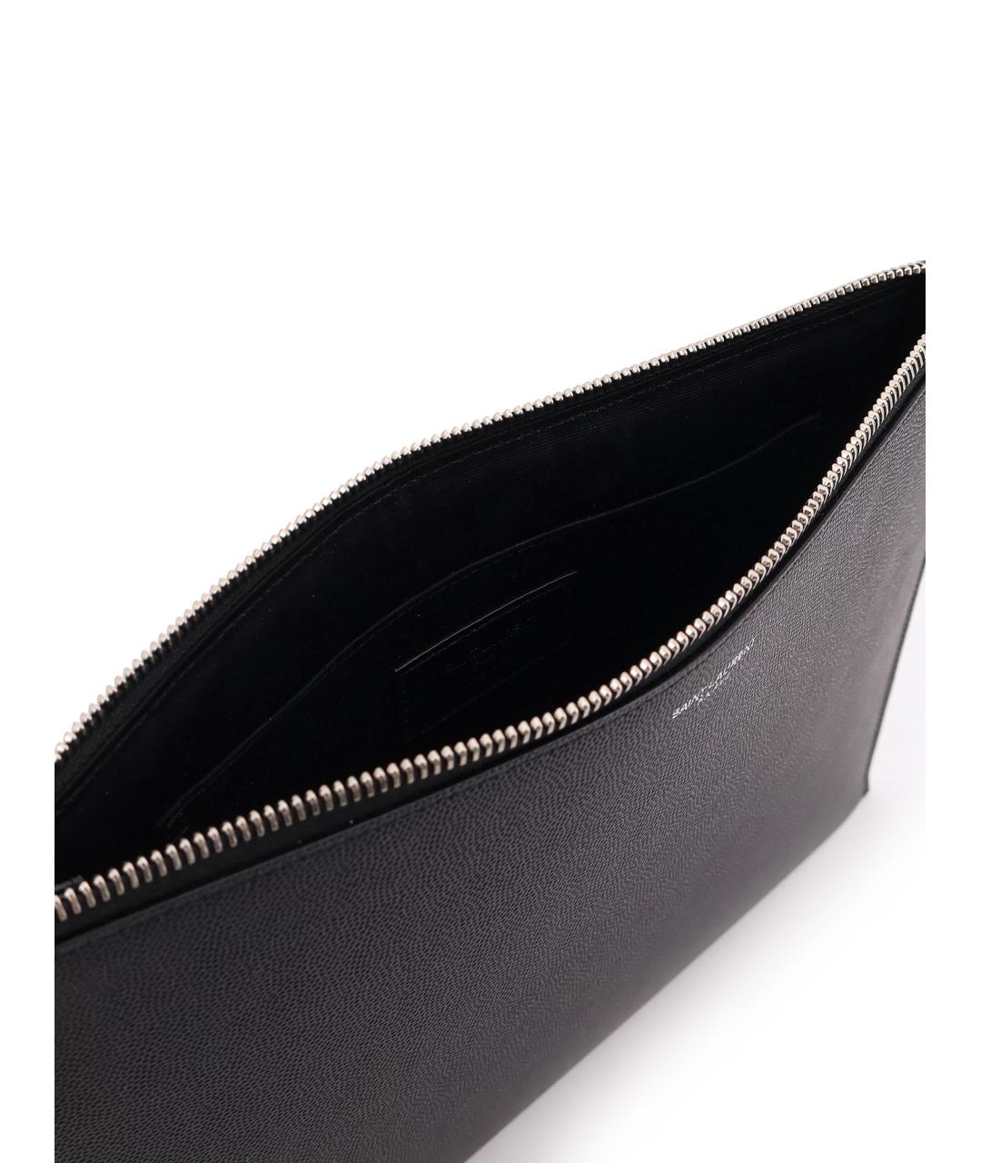 SAINT LAURENT Черная кожаная папка для документов, фото 4